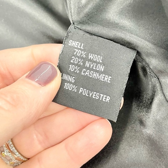 Di Silver Vtg Men's Cashmere Blend Charcoal Black Long Overcoat Sz 44 Reg EUC - Picture 12 of 14